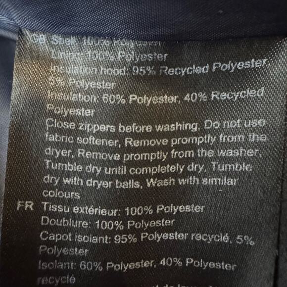 Helly Hansen Men's Size Small Navy Active Long Winter Parka Spell Out Puffer - Picture 12 of 16